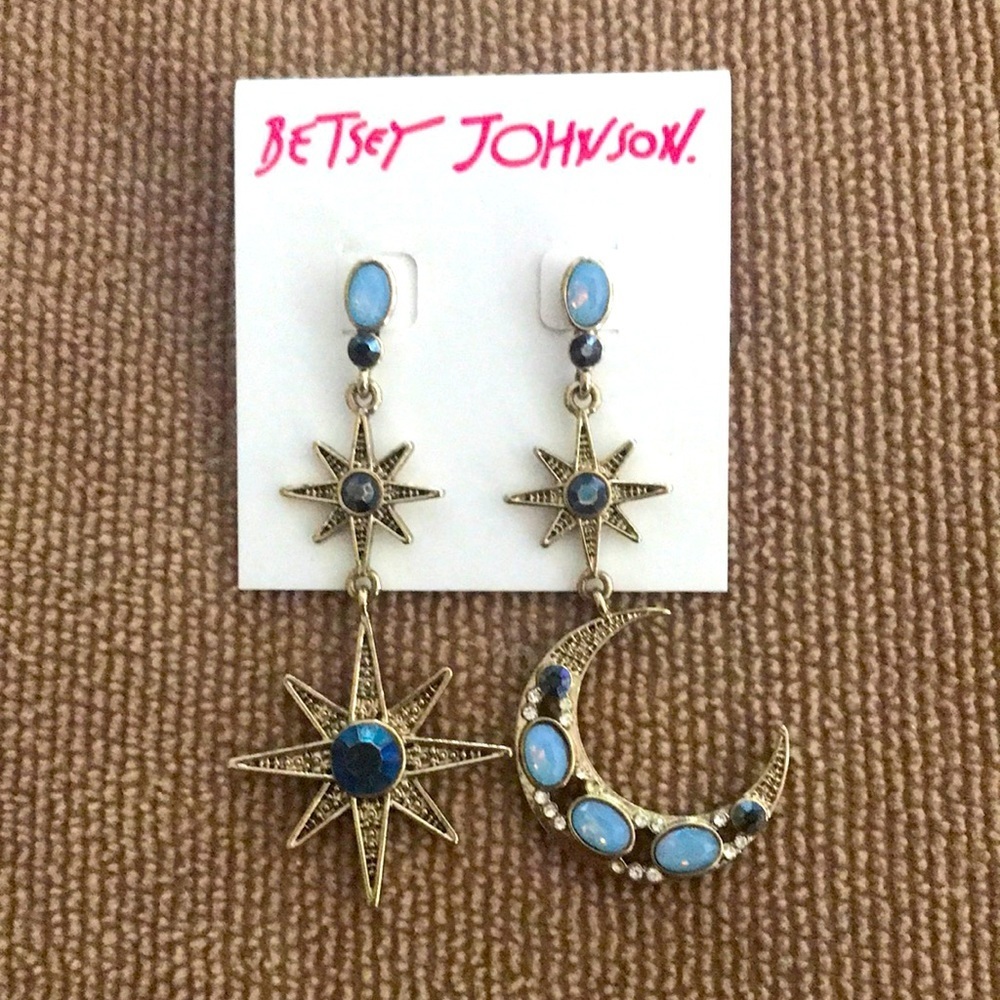Betsey Johnson Moon & Stars Earrings